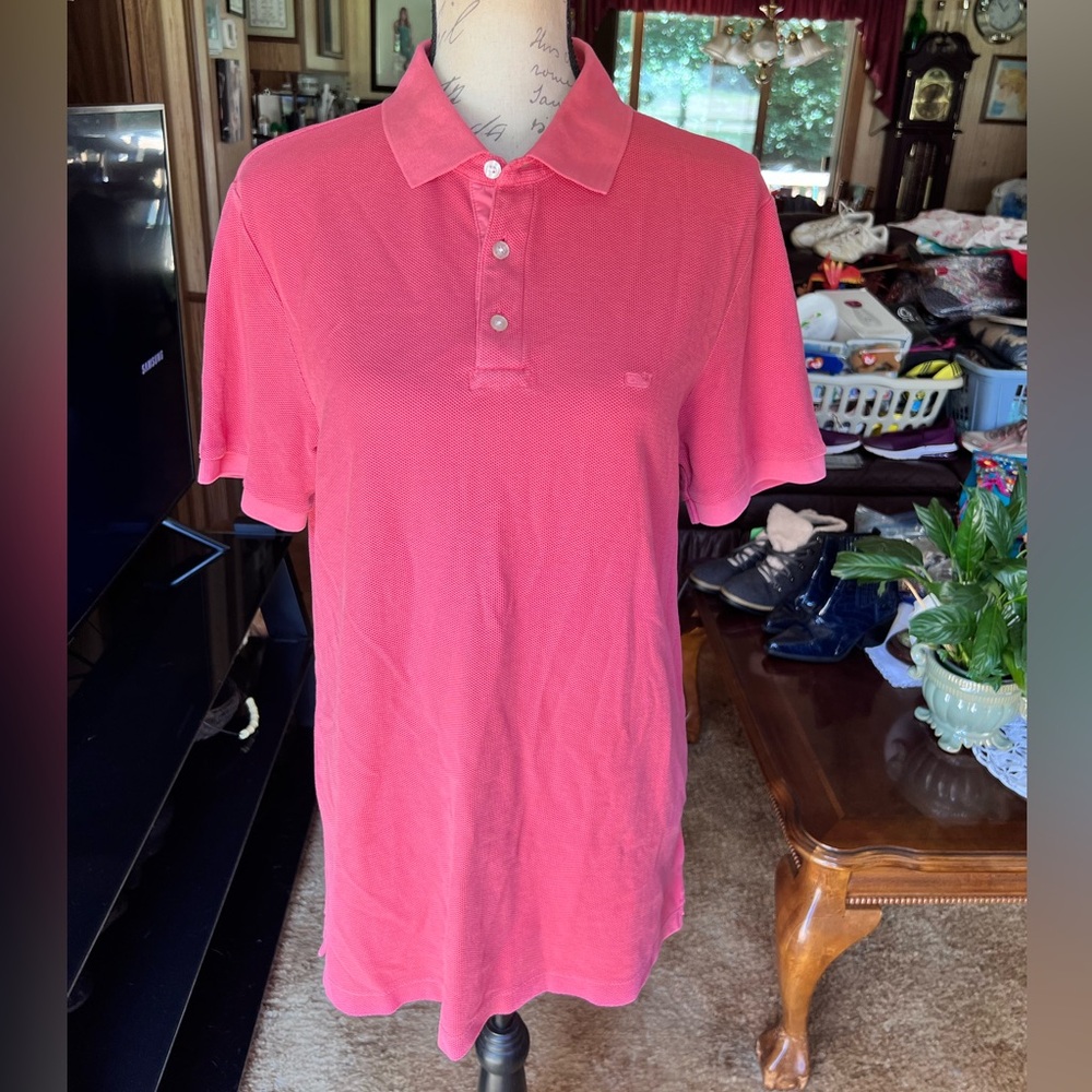 Men’s Vineyard Vines pink polo short sleeve shirt. - Picture 8 of 16